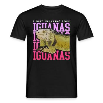 Iguana Lizard Reptile Iguanas Gift - Men's T-Shirt - black - Front - AI Model Male 178 light (178cm)