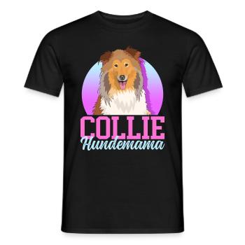 Collie chien maman cheveux longs Collie chiens cadeau - T-shirt homme - noir - Devant - AI Model Male 178 light (178cm)