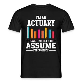 Actuary Statistician - Men's T-Shirt - black - Front - AI Model Male 178 light (178cm)
