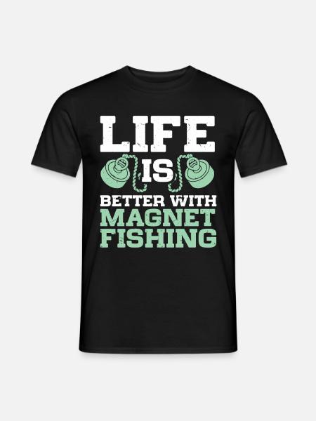 Magnetfischen - Männer T-Shirt - Schwarz