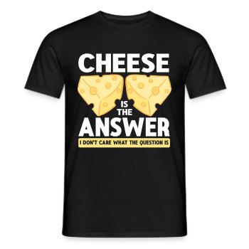 Cheese Lover Cheese - Men's T-Shirt - black - Front - AI Model Male 178 light (178cm)