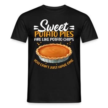 Sweet potato cakes are like gift - Men's T-Shirt - black - Front - AI Model Male 178 light (178cm)