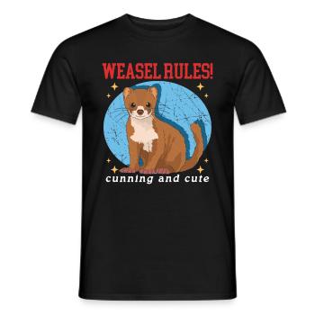 Weasel Mouse Weasel Hermännchen Gift - Men's T-Shirt - black - Front - AI Model Male 178 light (178cm)