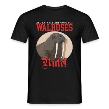 Walrus Walrus Gift - Men's T-Shirt - black - Front - AI Model Male 178 light (178cm)