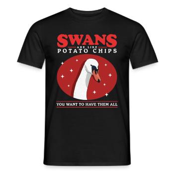 Schwan Vogel Schwanenliebhaber Schwäne Geschenk - Männer T-Shirt - Schwarz - Vorne - AI Model Male 178 light (178cm)
