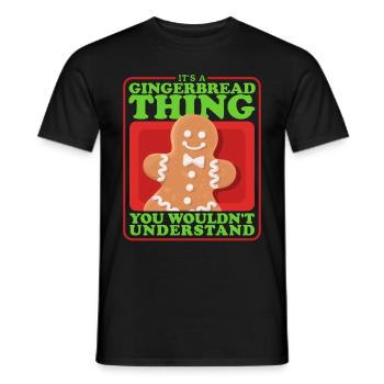 Lebkuchenmann Lebkuchen Lebkuchenmänner Geschenk - Männer T-Shirt - Schwarz - Vorne - AI Model Male 178 light (178cm)
