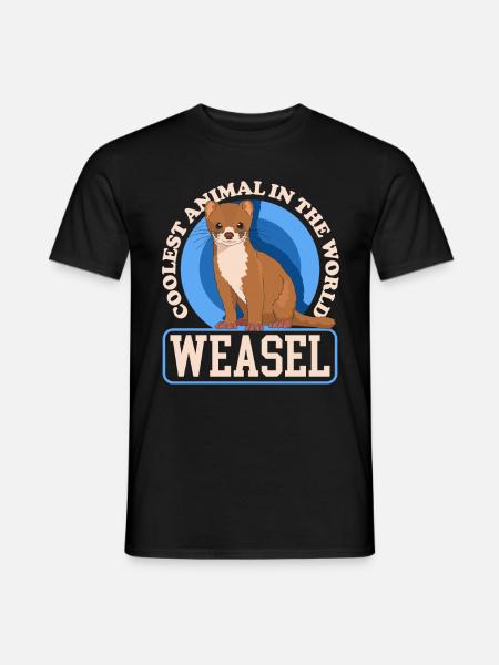 Wiesel Mauswiesel Hermännchen Geschenk - Männer T-Shirt - Schwarz