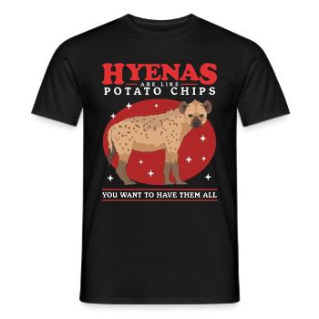 Hyena Hyena Spotted Hyena Gift - Men's T-Shirt - black - Front - AI Model Male 178 light (178cm)