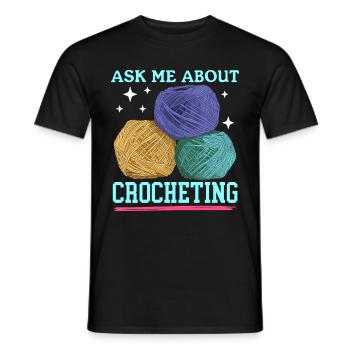 Crochet Crochet Crochet fil Crochet cadeau - T-shirt homme - noir - Devant - AI Model Male 178 light (178cm)