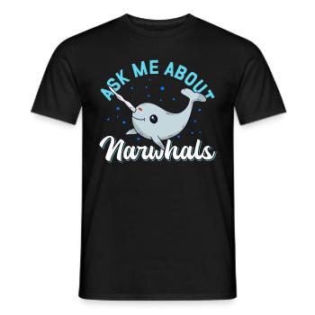 Narval baleine Narval Narval baleines cadeau - T-shirt homme - noir - Devant - AI Model Male 178 light (178cm)
