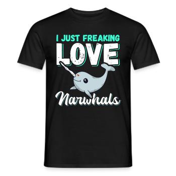 Narval baleine Narval baleines narval cadeau - T-shirt homme - noir - Devant - AI Model Male 178 light (178cm)