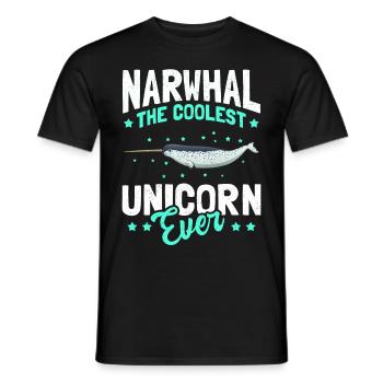 Narwhal Whale Narwhal Narwhal Whales Gift - Men's T-Shirt - black - Front - AI Model Male 178 light (178cm)