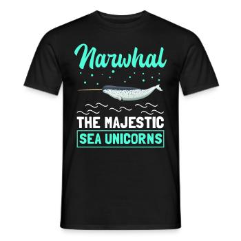 Narval baleine Narval baleines narval cadeau - T-shirt homme - noir - Devant - AI Model Male 178 light (178cm)