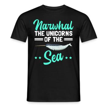 Baleine narval | Narvals Baleines Narval Cadeau - T-shirt homme - noir - Devant - AI Model Male 178 light (178cm)