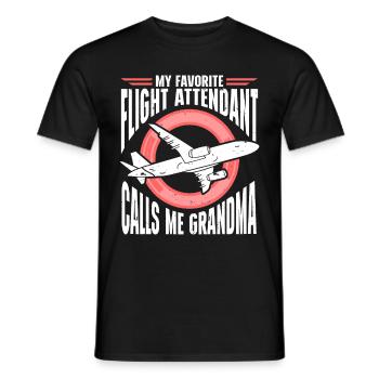 Ne m’oblige pas à utiliser ma voix d’hôtesse de l’air - T-shirt homme - noir - Devant - AI Model Male 178 light (178cm)