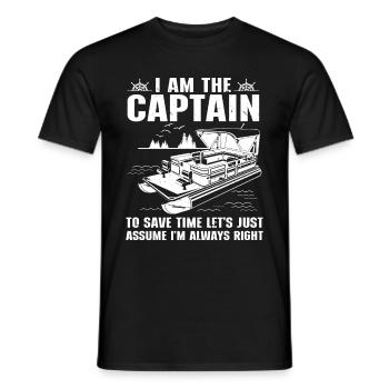 Ponton Bateau Ponton Capitaine - T-shirt homme - noir - Devant - AI Model Male 178 light (178cm)