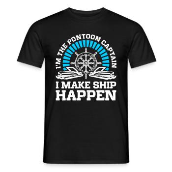 Bateau ponton Pontoon Captain - T-shirt homme - noir - Devant - AI Model Male 178 light (178cm)