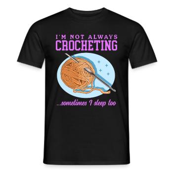 Crochet Crochet Crochet fil Crochet cadeau - T-shirt homme - noir - Devant - AI Model Male 178 light (178cm)