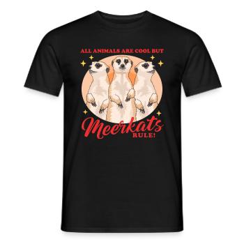 Suricate famille suricate cadeau - T-shirt homme - noir - Devant - AI Model Male 178 light (178cm)