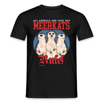 Suricate famille drôle suricate cadeau - T-shirt homme - noir - Devant - AI Model Male 178 light (178cm)