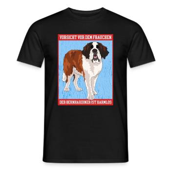 Bernhardiner Frauchen St. Bernhardshund Geschenk - Männer T-Shirt - Schwarz - Vorne - AI Model Male 178 light (178cm)