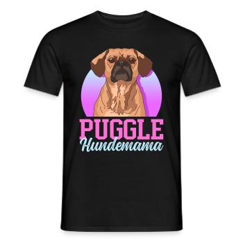 Puggle Dog Mom Dog Owner Gift - Men's T-Shirt - black - Front - AI Model Male 178 light (178cm)