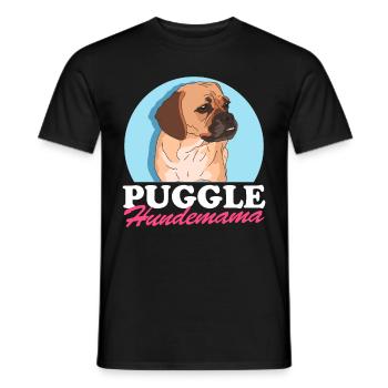 Puggle Dog Mom Dog Owner Gift - Men's T-Shirt - black - Front - AI Model Male 178 light (178cm)
