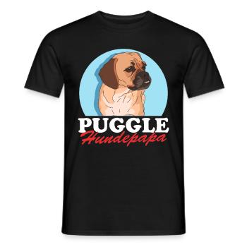 Puggle Dog Dad Puggle Dog Owner Gift - Men's T-Shirt - black - Front - AI Model Male 178 light (178cm)