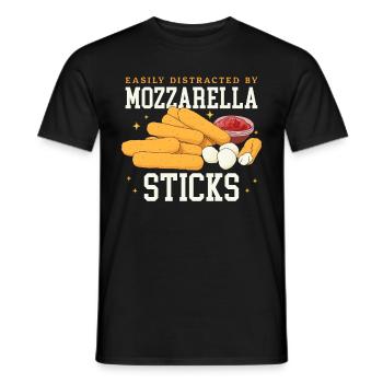Mozzarella Sticks Cheese Cheese Lover Gift - Men's T-Shirt - black - Front - AI Model Male 178 light (178cm)