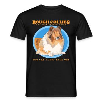 Collie chiens à poil long Collie Collies cadeau - T-shirt homme - noir - Devant - AI Model Male 178 light (178cm)