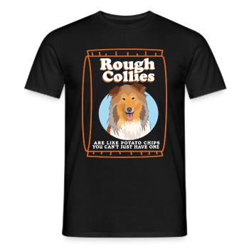 Collie chien à poil long Collie Collies cadeau - T-shirt homme - noir - Devant - AI Model Male 178 light (178cm)
