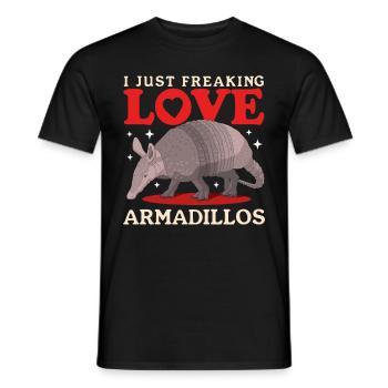 Tatou drôle à neuf bandes tatous cadeau - T-shirt homme - noir - Devant - AI Model Male 178 light (178cm)
