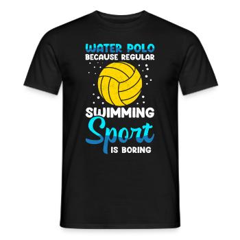 Water polo player funny water polo player gift - Men's T-Shirt - black - Front - AI Model Male 178 light (178cm)