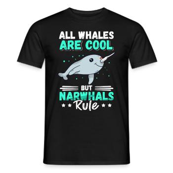 Narval baleine Narval Narval baleines cadeau - T-shirt homme - noir - Devant - AI Model Male 178 light (178cm)