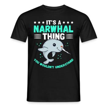 Narval baleines Narval Narval baleine cadeau - T-shirt homme - noir - Devant - AI Model Male 178 light (178cm)