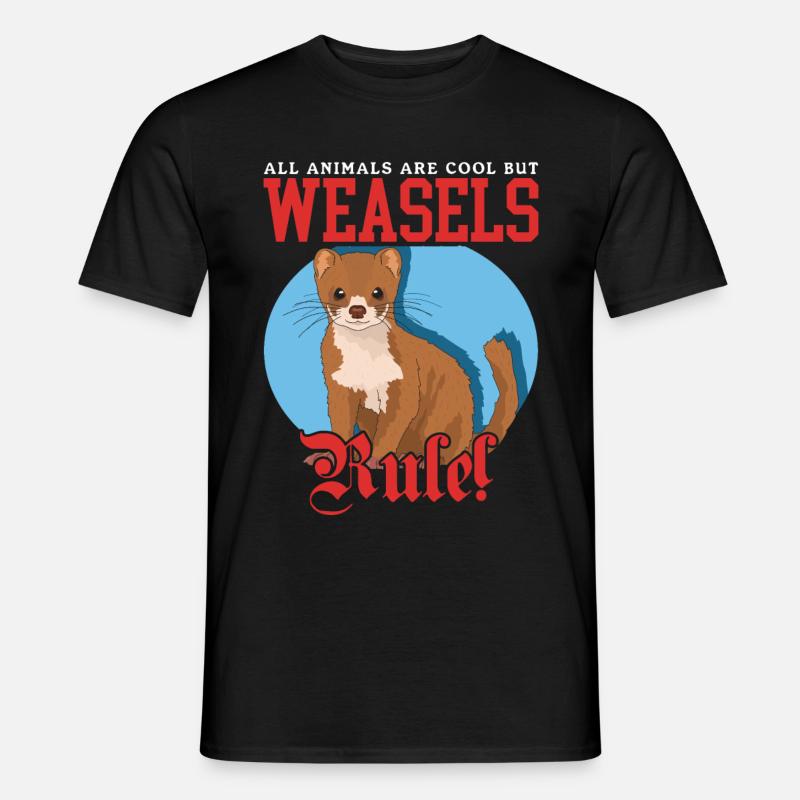 Wiesel Mauswiesel Hermännchen Geschenk - Männer T-Shirt - Schwarz