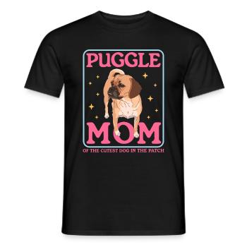 Puggle Mom Dog Owner Dog Mom Gift - Men's T-Shirt - black - Front - AI Model Male 178 light (178cm)