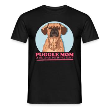 Puggle Mom Dog Owner Dog Mom Gift - Men's T-Shirt - black - Front - AI Model Male 178 light (178cm)
