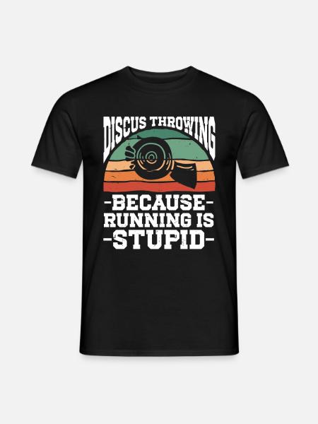Diskuswerfer Leichtathletik Diskuswerfen - Männer T-Shirt - Schwarz