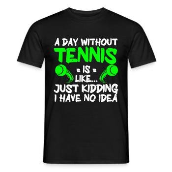 Tennis Art Retired Tennis Player Racket - Männer T-Shirt - Schwarz - Vorne - AI Model Male 178 light (178cm)