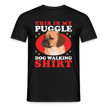 Puggle chien chien propriétaire chien propriétaire cadeau - T-shirt homme - noir - Devant - AI Model Male 178 light (178cm)