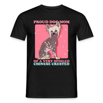 Chinese Crested Mom Schopfhund Geschenk - Männer T-Shirt - Schwarz - Vorne - AI Model Male 178 light (178cm)