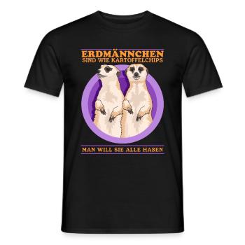 Les suricates sont comme le cadeau de famille des suricates - T-shirt homme - noir - Devant - AI Model Male 178 light (178cm)