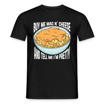 Mac And Cheese Macaroni - Men's T-Shirt - black - Front - AI Model Male 178 light (178cm)