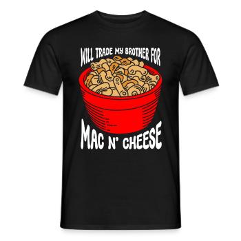 Mac And Cheese Macaroni - Men's T-Shirt - black - Front - AI Model Male 178 light (178cm)