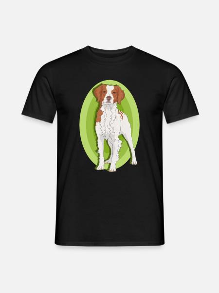 Chien breton chien d’arrêt breton cadeau - T-shirt homme - noir