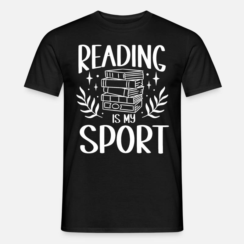 Lesen Bücherwurm - Männer T-Shirt - Schwarz