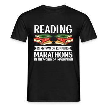 Lecture d’un rat de bibliothèque - T-shirt homme - noir - Devant - AI Model Male 178 light (178cm)
