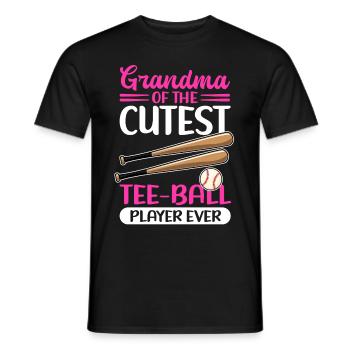 Tee Ball Grandma Tee-Ball T-Ball Teeball Geschenk - Männer T-Shirt - Schwarz - Vorne - AI Model Male 178 light (178cm)