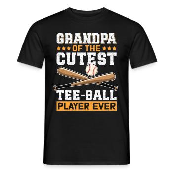 Tee Ball Grandpa Tee-Ball T-Ball Teeball Geschenk - Männer T-Shirt - Schwarz - Vorne - AI Model Male 178 light (178cm)